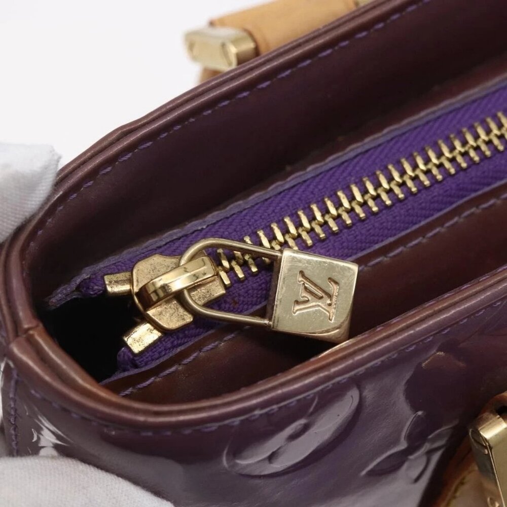 LOUIS VUITTON Monogram Vernis Houston Hand Bag Purple Viole M91093 Auth 152339 - Picture 12 of 16
